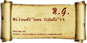 Milovánov Gibárt névjegykártya